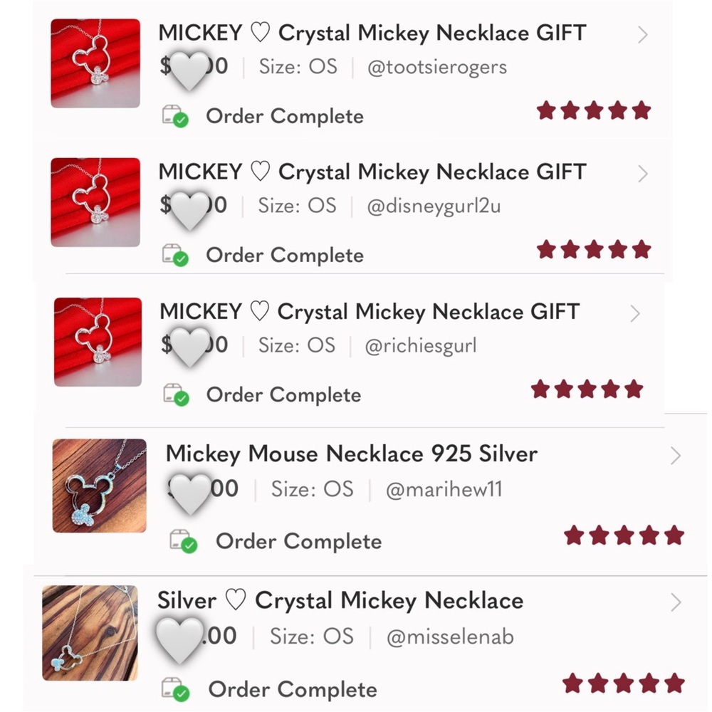 MICKEY 925 Silver Crystal Mickey Necklace with GIFT Box - Picture 4 of 8
